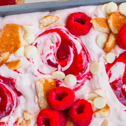 Fresh summer raspberry ice cream